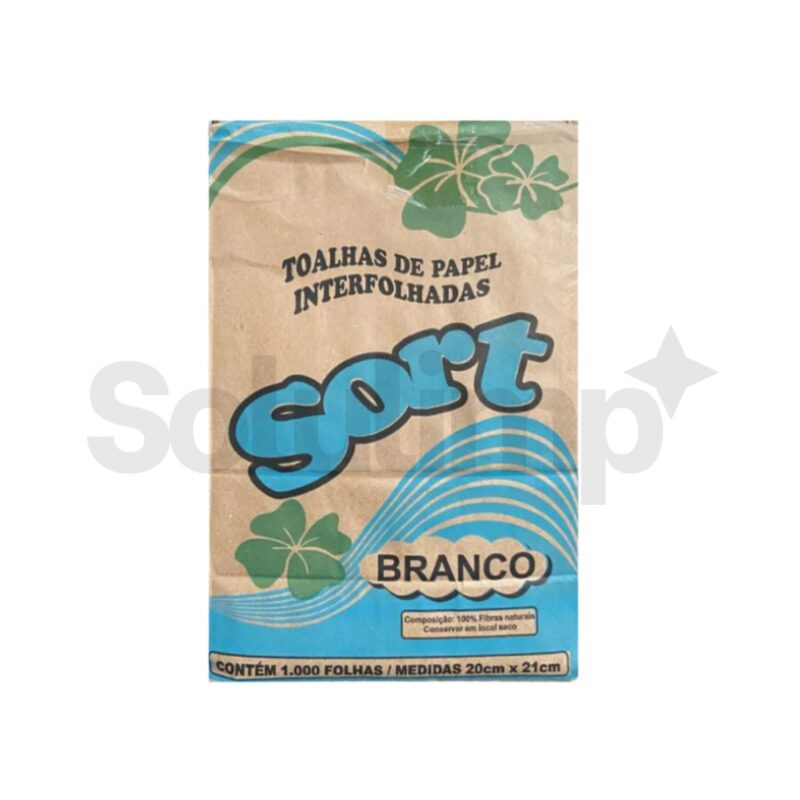 Papel Toalha Interfolhado Sort  Branco 28g  20x21 C/1000 Fls