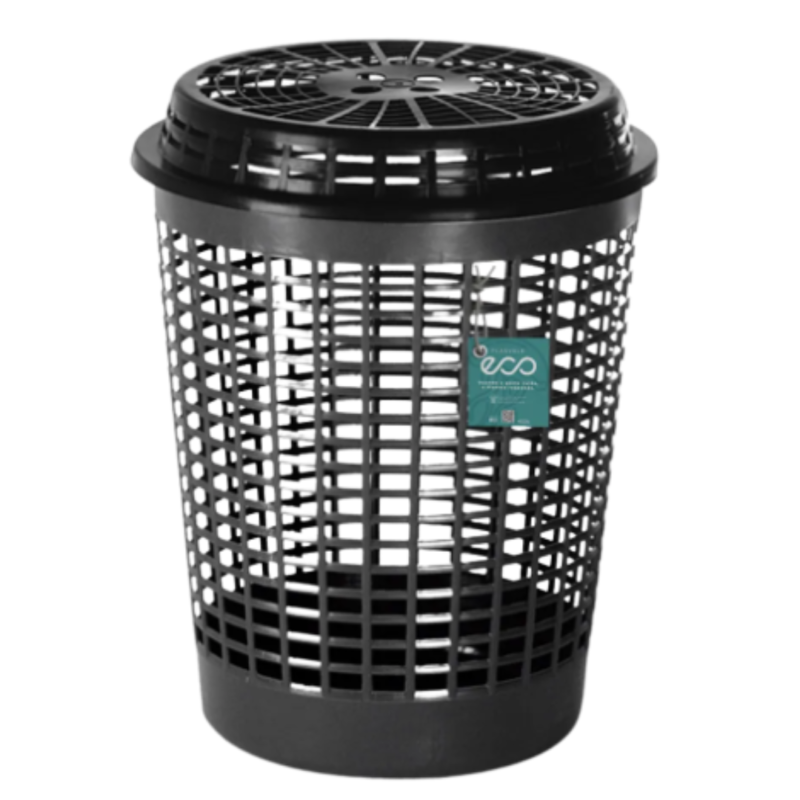 Cesto De Roupa Plasvale 55l. - Cor Preto