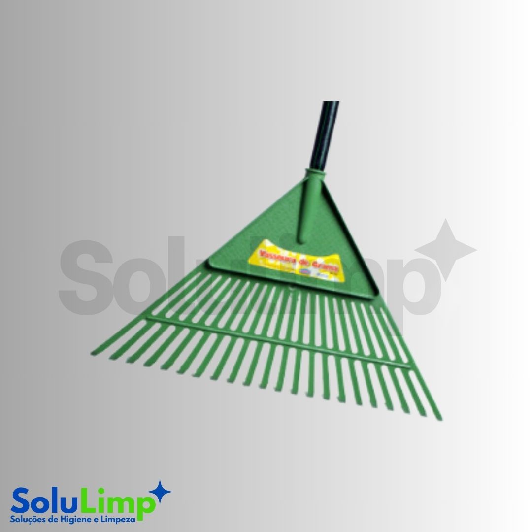 Vassoura De Grama 22 Dentes + Cabo Bicolor Verde - Odim
