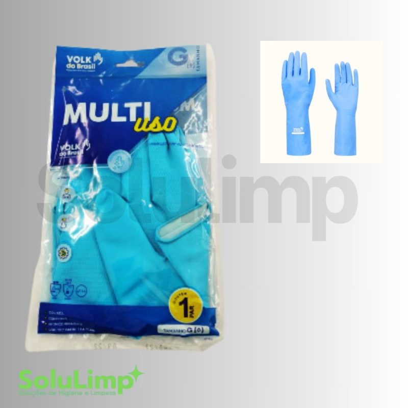 Luva Latex Volk Azul G - Imagem 2