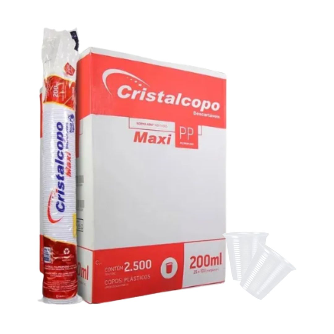 Copo Cristalcopo Pp 200ml Transparente 100 Un - Imagem 2