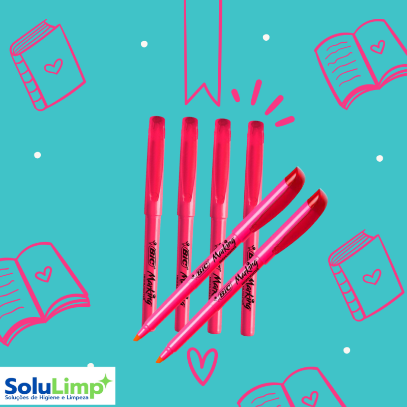 Marcador Texto Rosa Bic Marking - Imagem 2