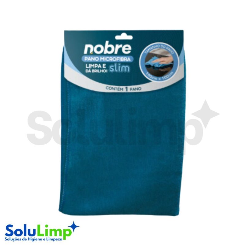 Pano De Microfibra 100x100cm ( Pacote C/ 1 Unid.) Azul Slim - Nobre