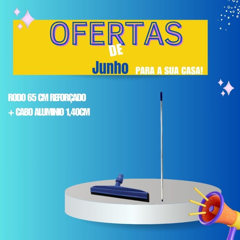 Rodo Nycol Pp Borracha Preta 65cm Azul C/ Cabo