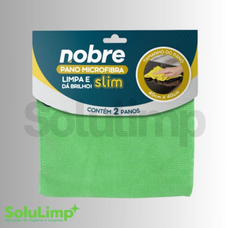 Pano De Microfibra 40x40cm ( Pacote C/ 2 Unid.) Verde Slim - Nobre