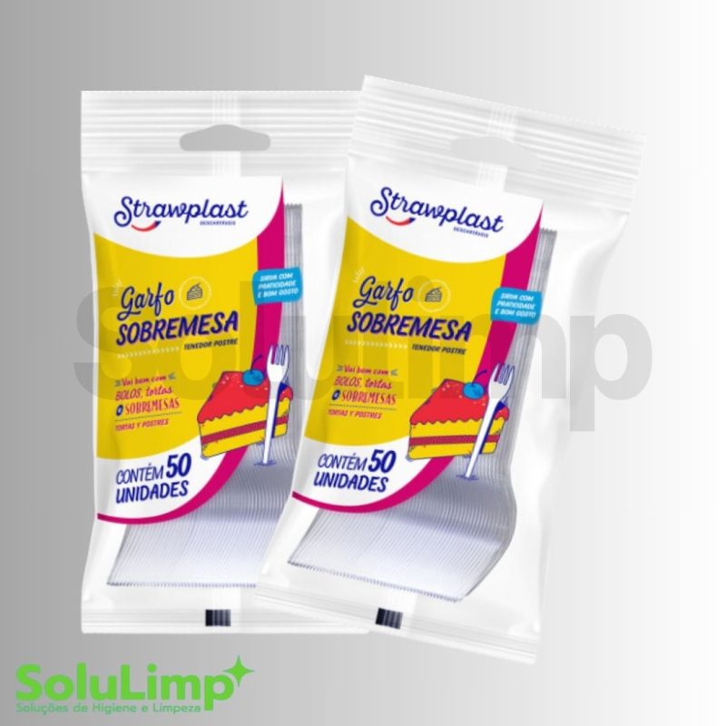 GARFO DESCARTÁVEL STRAWPLAST SOBREMESA CRISTAL PCT C/50 UN.