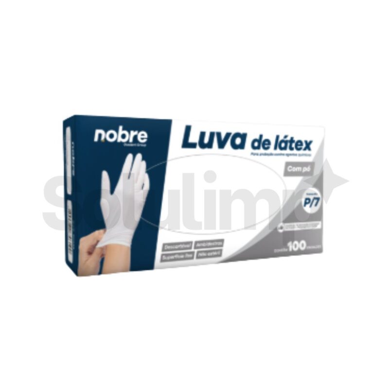 Luva Latex C/po Protecao Contra Agentes Quim. C/100unid. (ex. Saude) "p/7"  Ca 40956 - Nobre