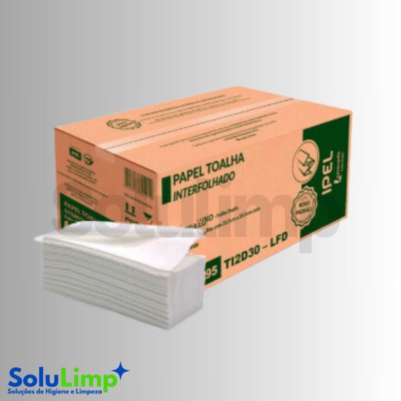 Papel Toalha Interfolhada Folha Dupla Ipel 2000 Folhas 28 A 30g