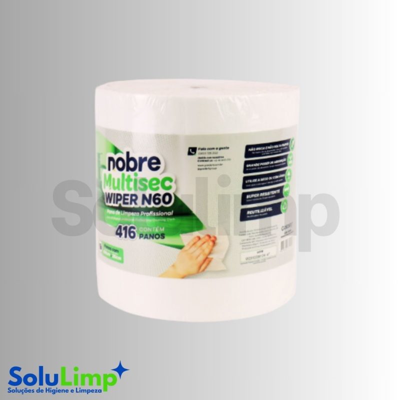 Pano Wiper N60 Limpeza Profissional (bobina C/416 Panos De 44cm X 25cm) Branco - Nobre