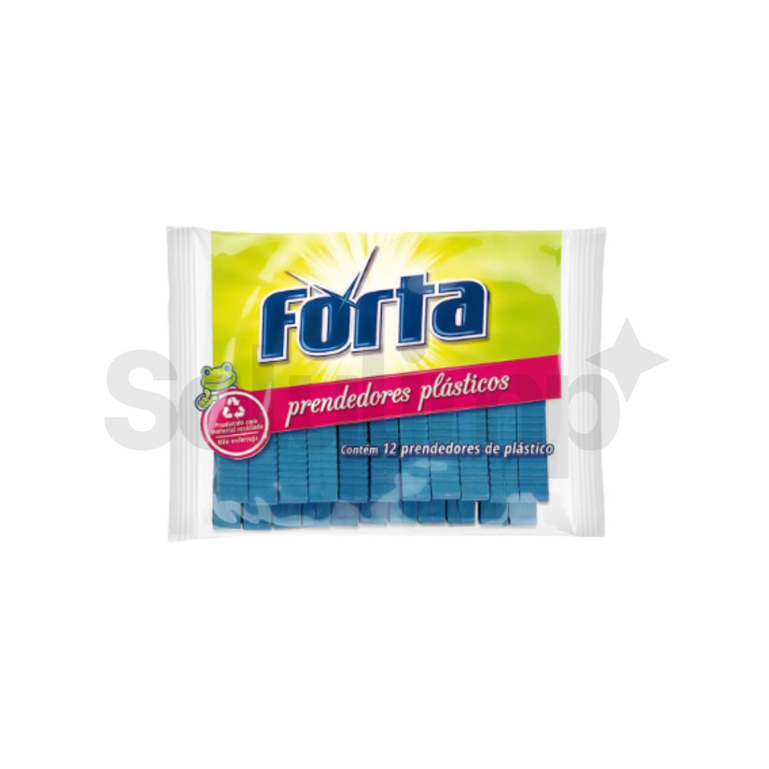 Prendedor Forta Roupa Plastico Tradicional 12un