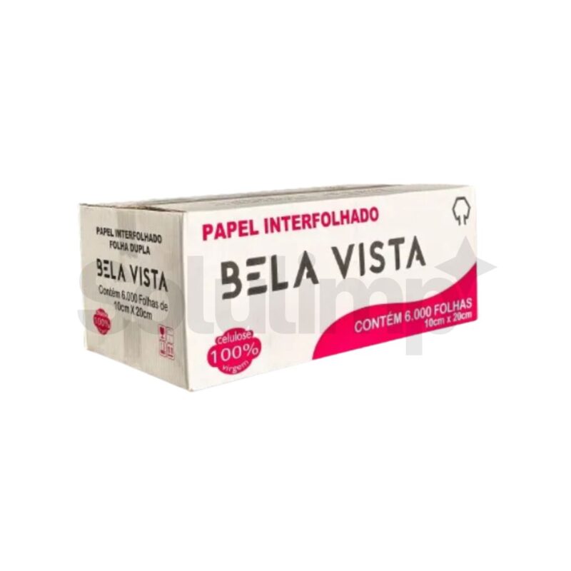 Interfolhado Bela Vista Folha Dupla 10cm X 20cm Caixa C/6.000 Folhas. Cai Cai