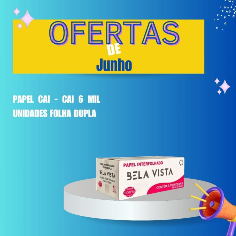 Interfolhado Bela Vista Folha Dupla 10cm X 20cm Caixa C/6.000 Folhas. Cai Cai