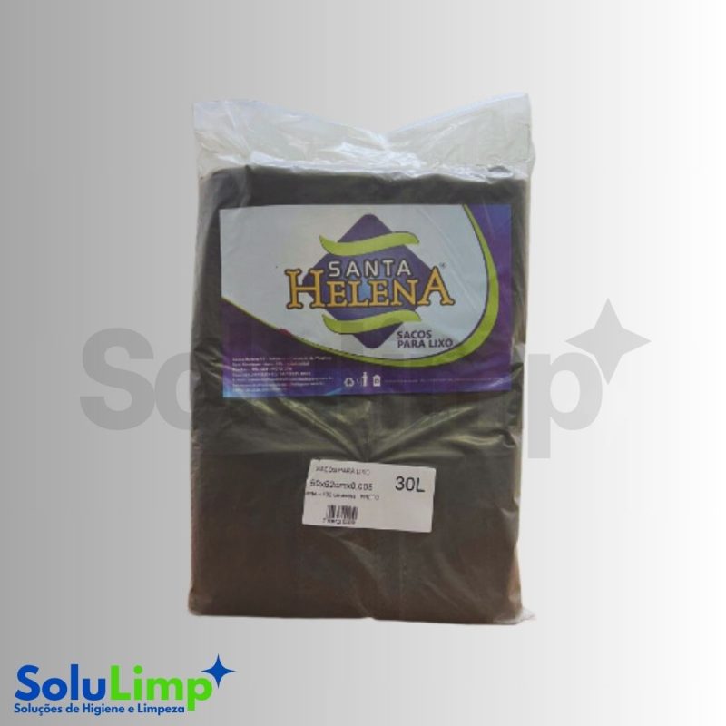SACO DE LIXO SANTA HELENA  0,05 PRETO C/100 30L