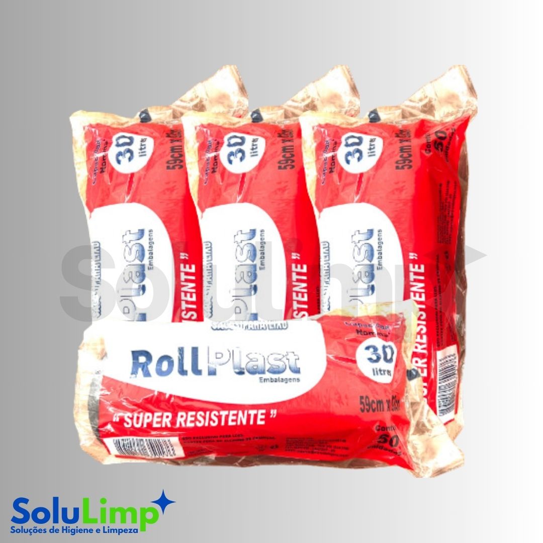 Saco De Lixo Rolo Roll 30lt C/50 Un
