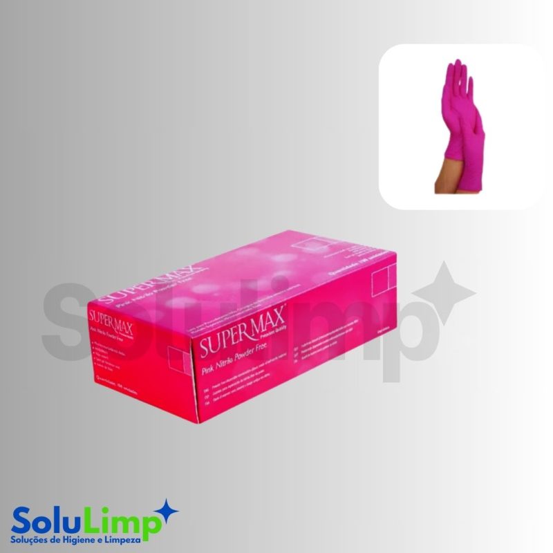 LUVA  NITRÍLICA SUPERMAX PINK (P) 100UN6 - Imagem 2