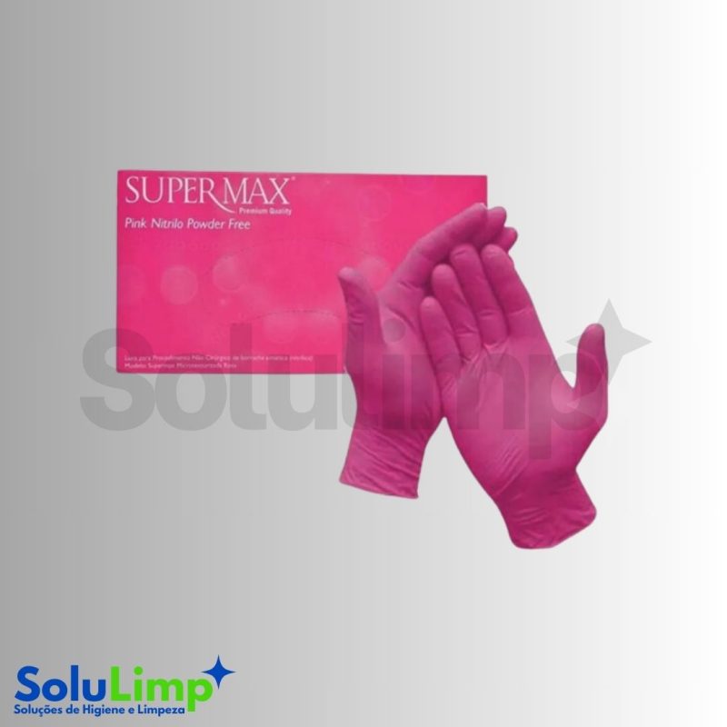 LUVA  NITRÍLICA SUPERMAX PINK (P) 100UN6 - Imagem 4