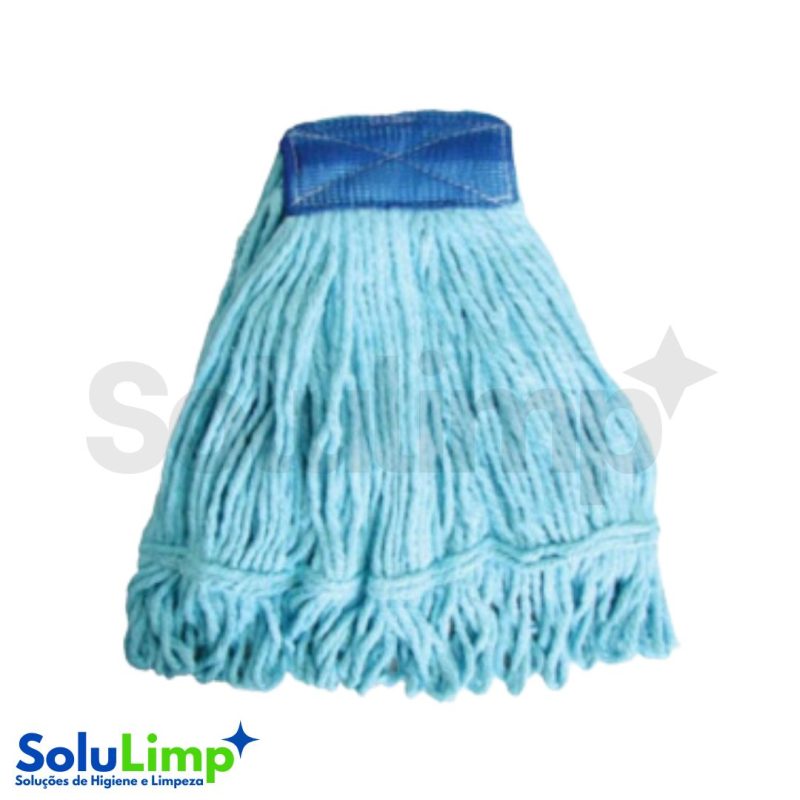 Refil Mop Umido (refil 340gr. 70% Algodao 30% Poliester Ponta Dobrada C/loop) Azul - Nobre - Imagem 3