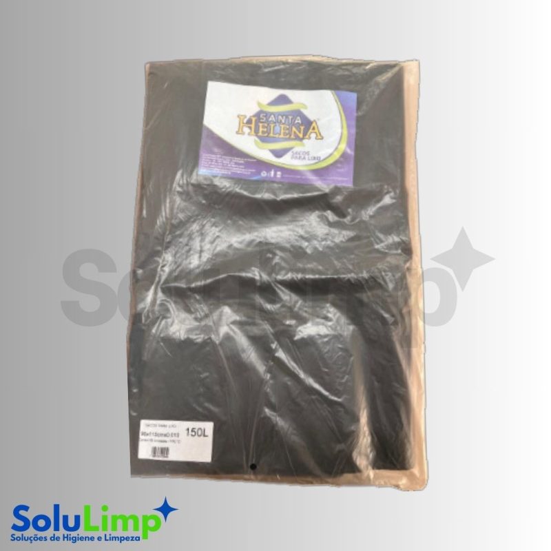 SACO DE LIXO SANTA HELENA 150L 90X115 MICA 0,10 PRETO C/50