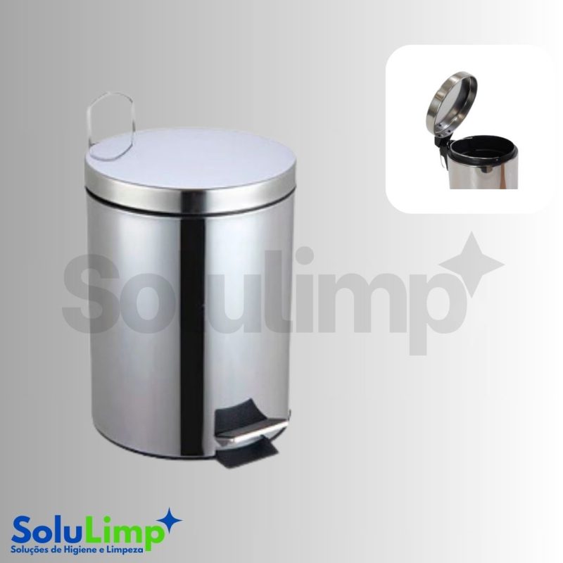 Lixeira Inox Redonda C/pedal 5l  Mood - Imagem 3