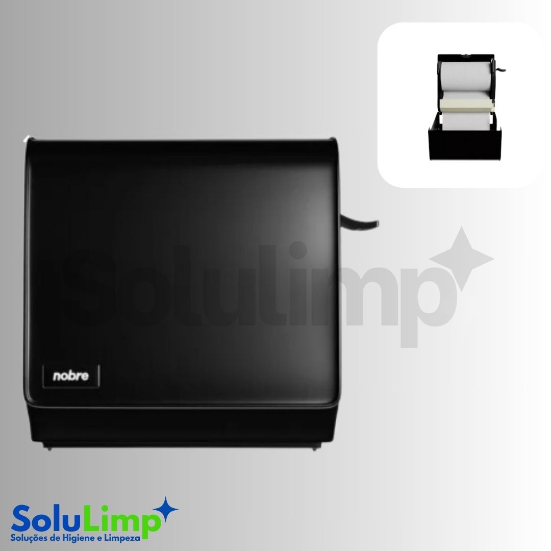 Dispenser C/ Alavanca P/ Toalha Bobina Preto - Brave - Nobre - Imagem 4