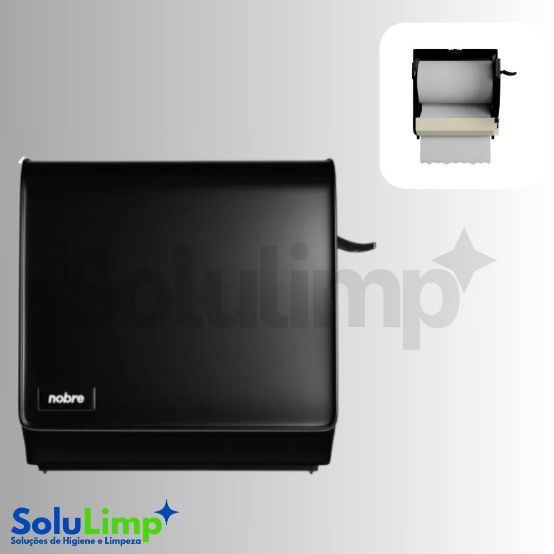 Dispenser C/ Alavanca P/ Toalha Bobina Preto - Brave - Nobre - Imagem 3