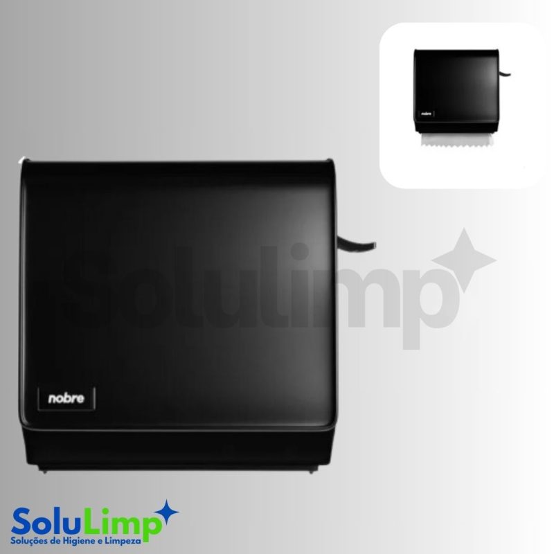Dispenser C/ Alavanca P/ Toalha Bobina Preto - Brave - Nobre - Imagem 2