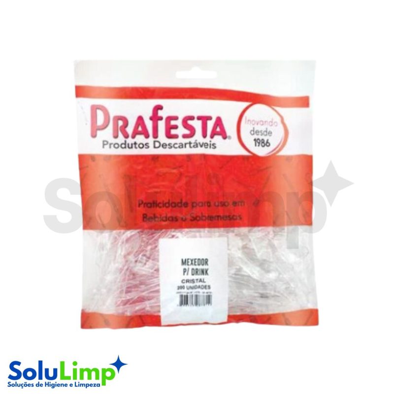 Mexedor Drink Cristal Plastica Pct.c/200 8760 - Prafesta