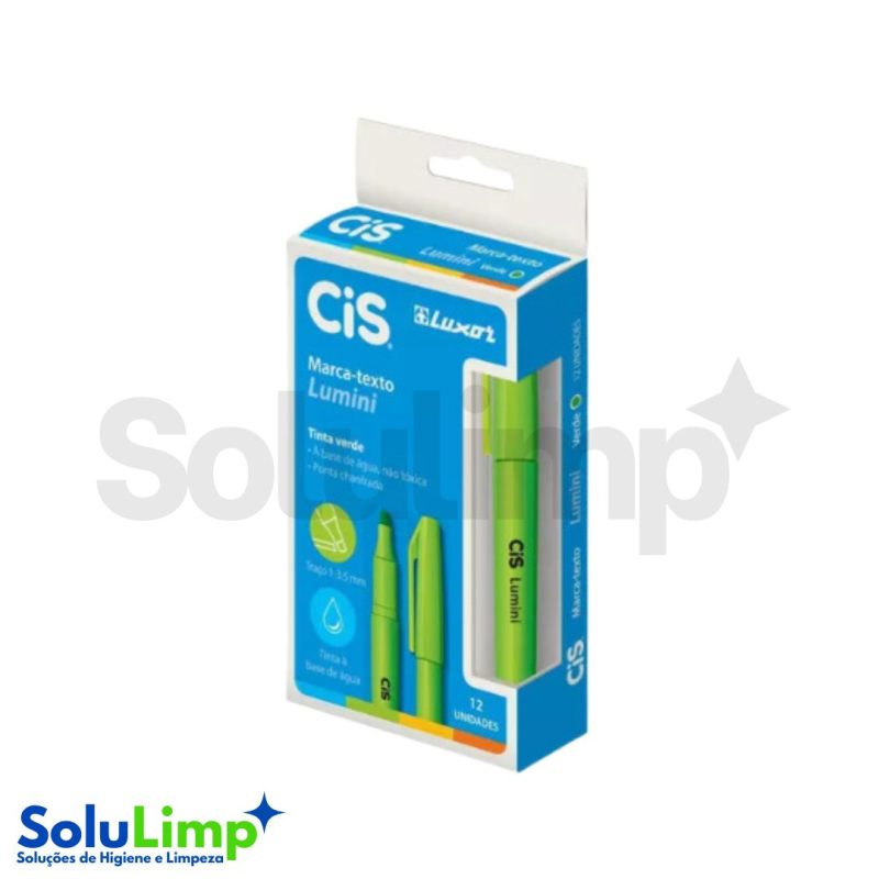 Caneta Marca Texto Cis Lumini Verde Cx.c/12 4.7800 - Sertic - Imagem 2