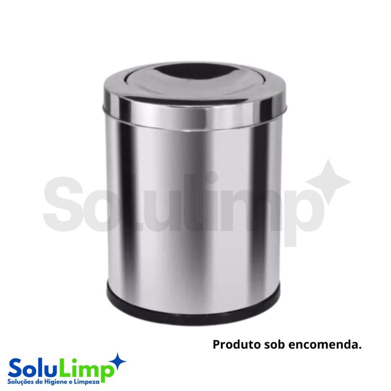 Lixeira Inox Jsn C/ Tampa Meia Esfera Inox 13,5l
