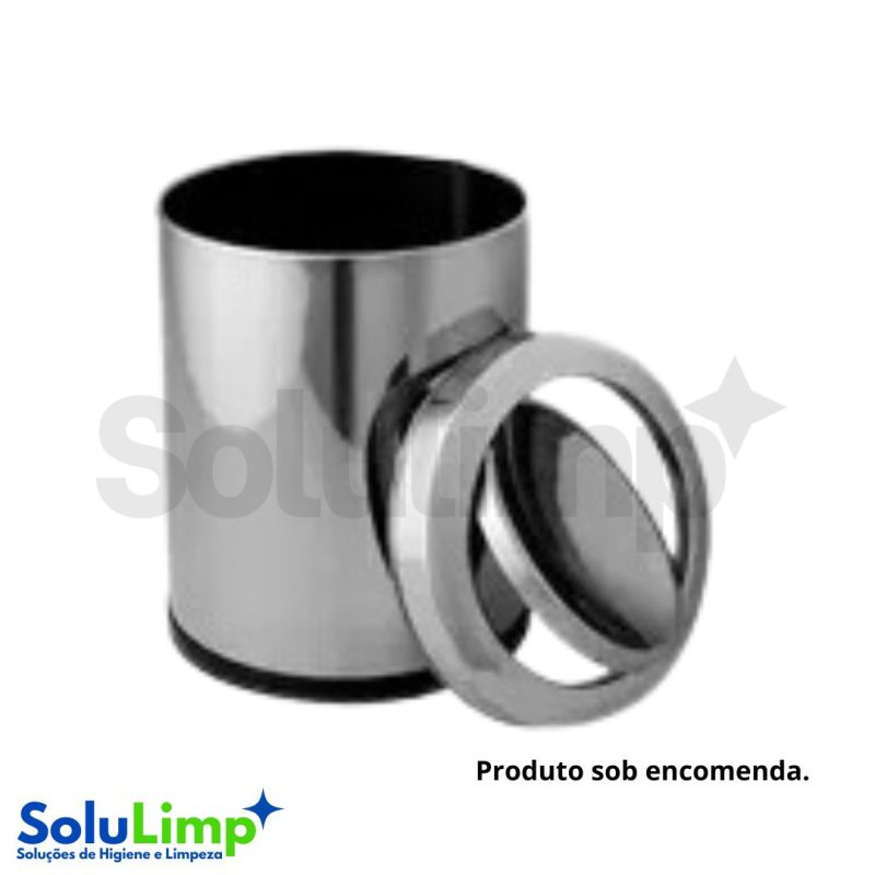 Lixeira Inox Jsn C/ Tampa Meia Esfera Inox 13,5l - Imagem 2