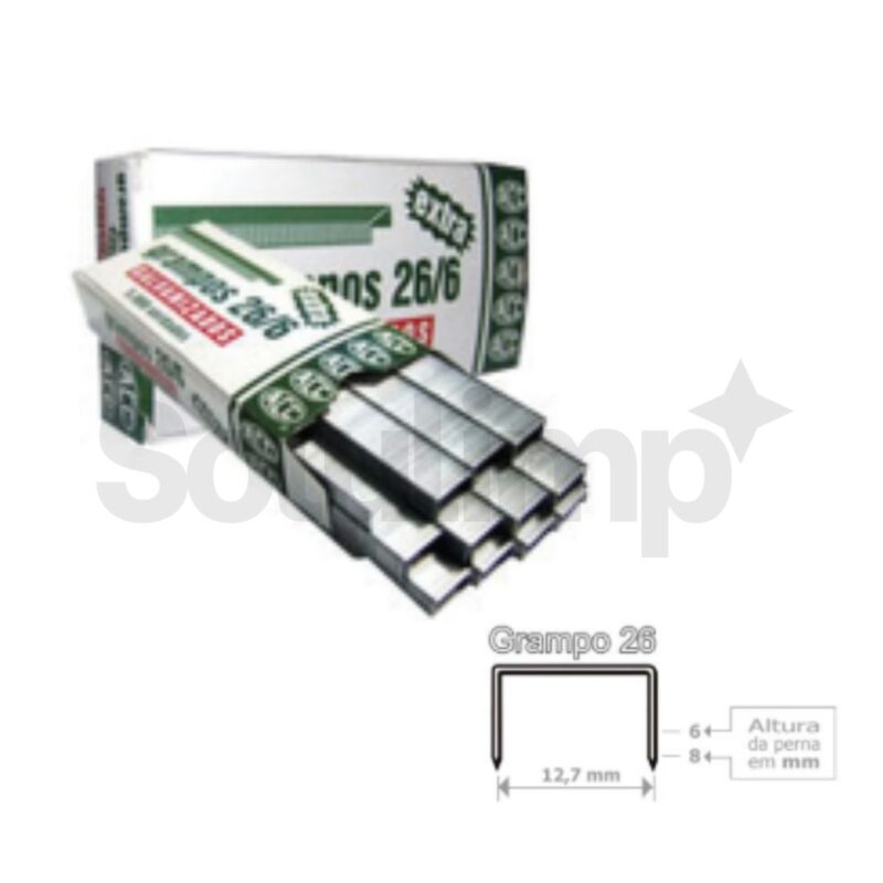 Grampo Para Grampeador 26/6 Galvanizado 5000 un - ACC - Imagem 2