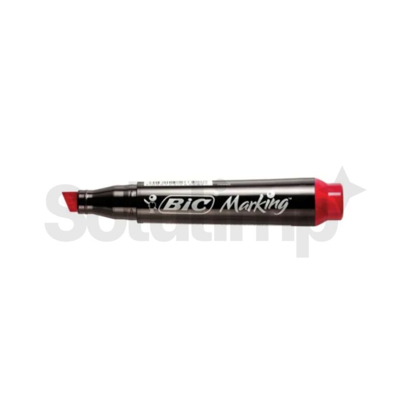 Pincel Marcador Permanente Marking Recarregavel Vermelho  Bic - Imagem 2