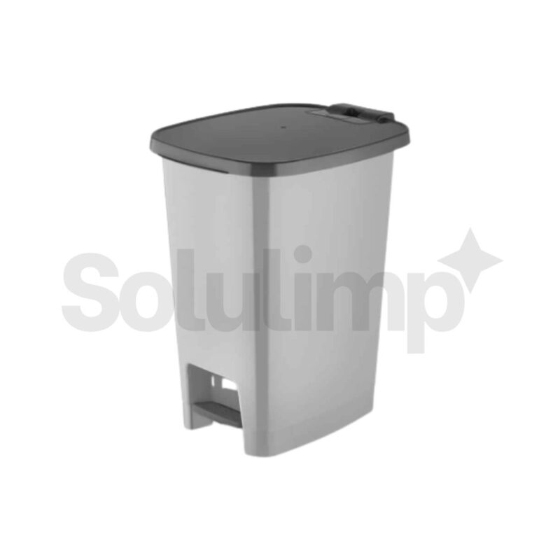Lixeira c/ Pedal – 25L – Cinza/preto – Mood