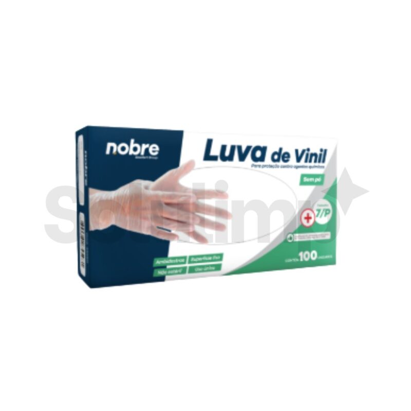 Luva De Vinil Contra Agentes Quimicos "p" Caixa 100 Uni