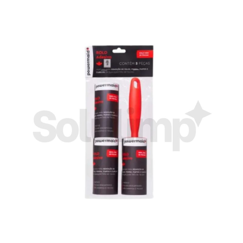 Rolo Adesivo Remove Fiapos Pelos Roupas C/ Refil 30 Folhas