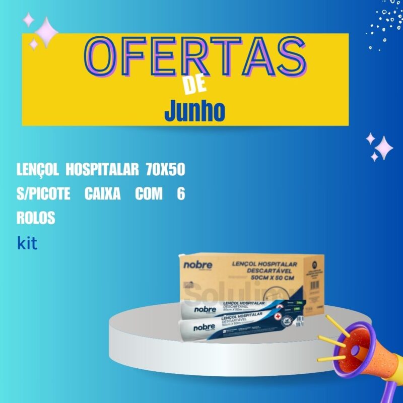 Kit Lecol Hospitalar. 0,70X50m. (Celulose Virgem) S/picote- Nobre