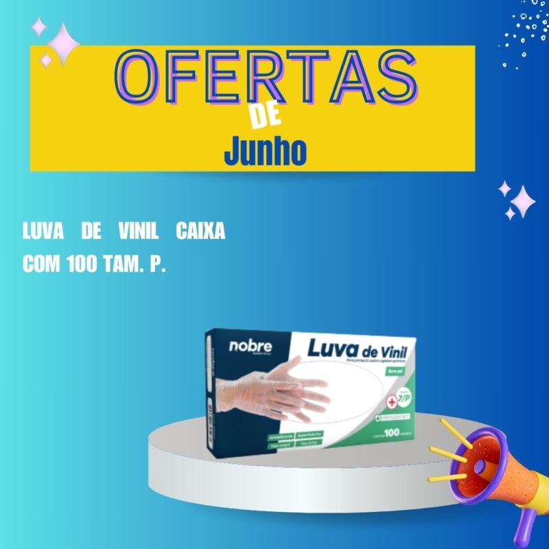 Luva de Vinil Contra Agentes Quimicos "P" Caixa 100 Un
