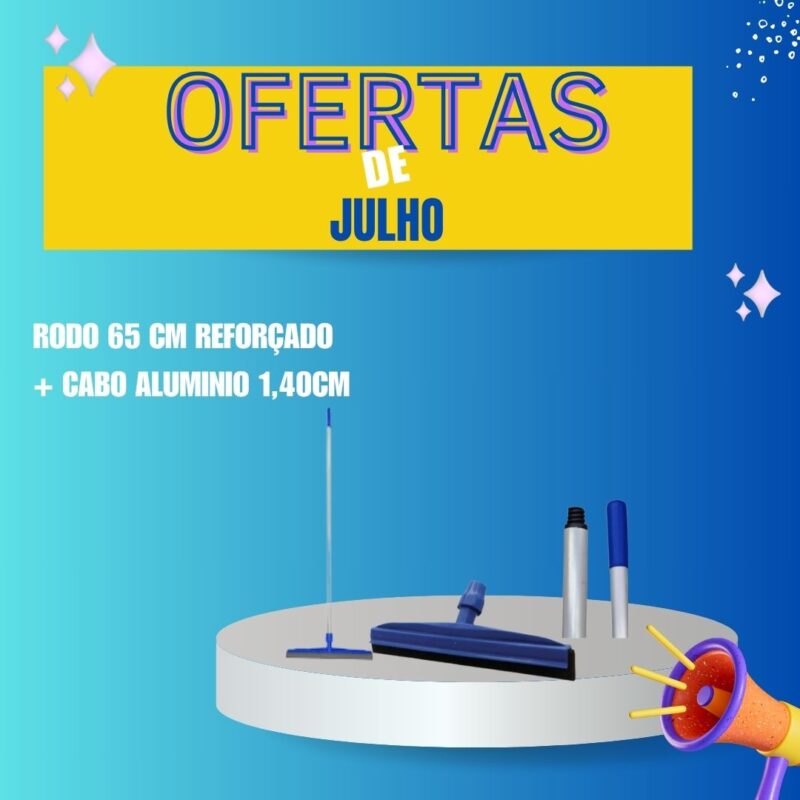Rodo 65 cm reforçado  + cabo aluminio 1,40cm