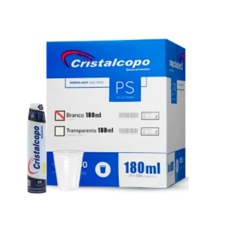 Copo 180ml Ps Branco Cristalcopo