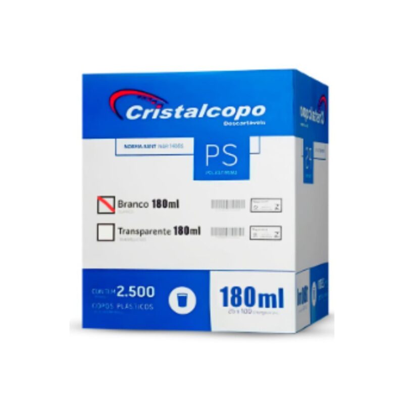 Copo 180ml Ps Branco Cristalcopo - Imagem 2