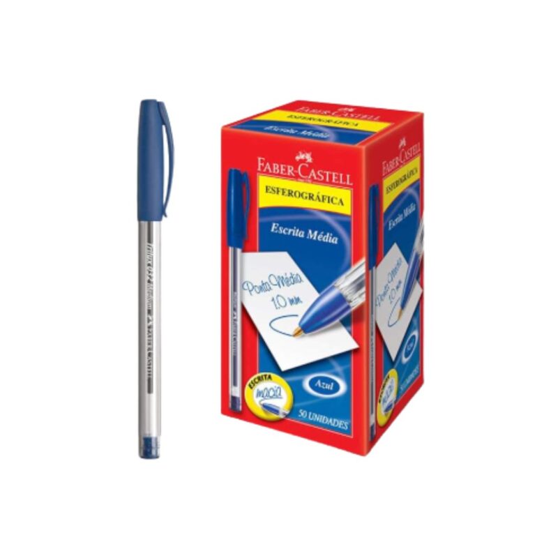 Caneta Faber Trilux Media 032 Azul - Imagem 2