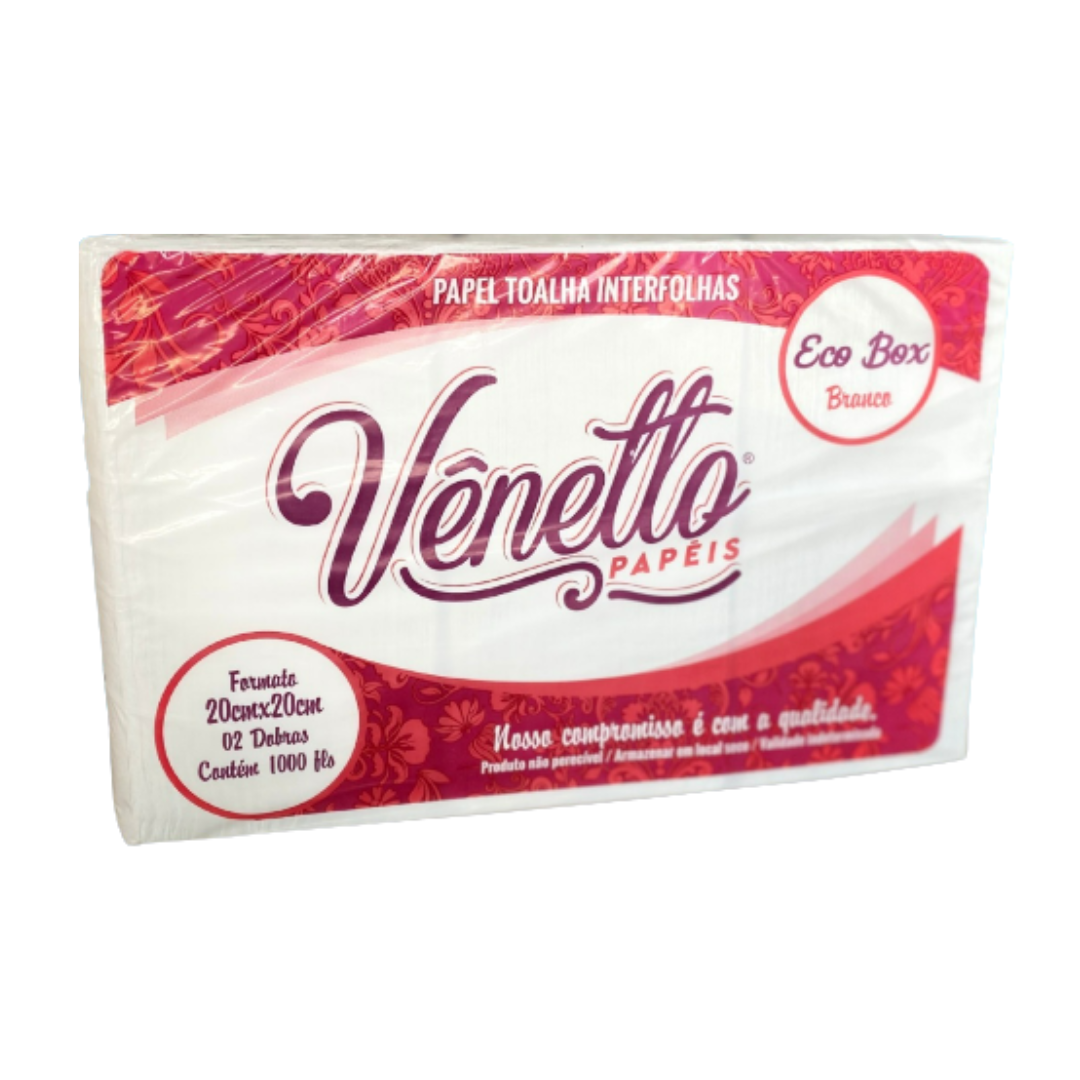 Vnt004 - Papel Toalha Interfolhas Branco Eco Box 20x20cm