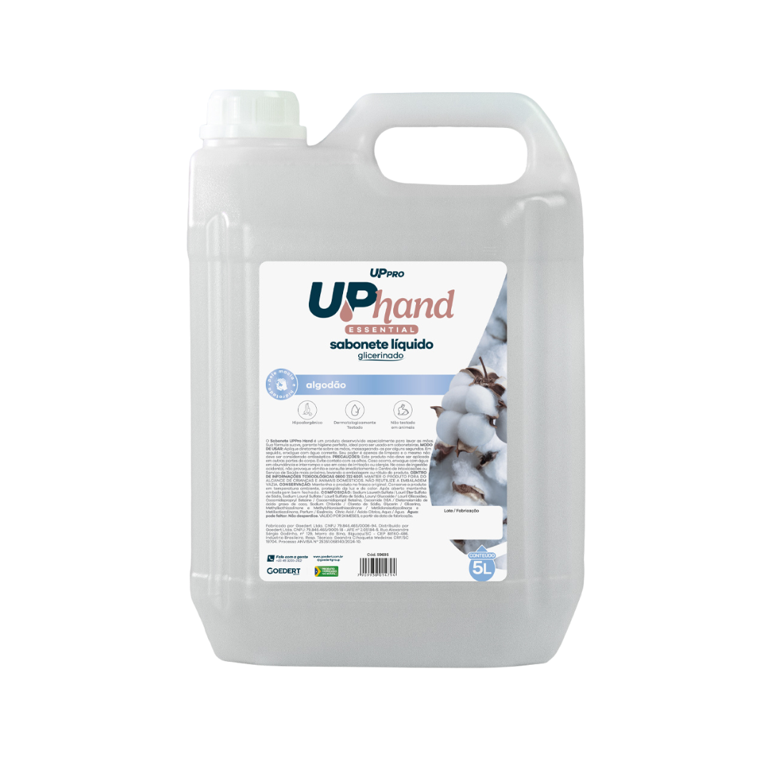 Sabonete Liquido Perolizado 5l (branco) Algodao - Up Hand - Uppro