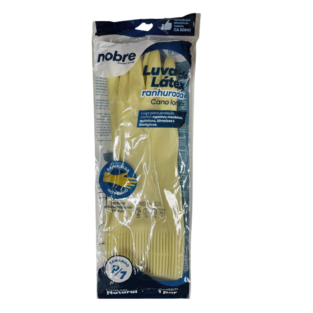 Luva Latex Ranhurada P/ Protecao Mecanica/quimica/termica "p/7" Ca 50843 - Nobre - Imagem 2