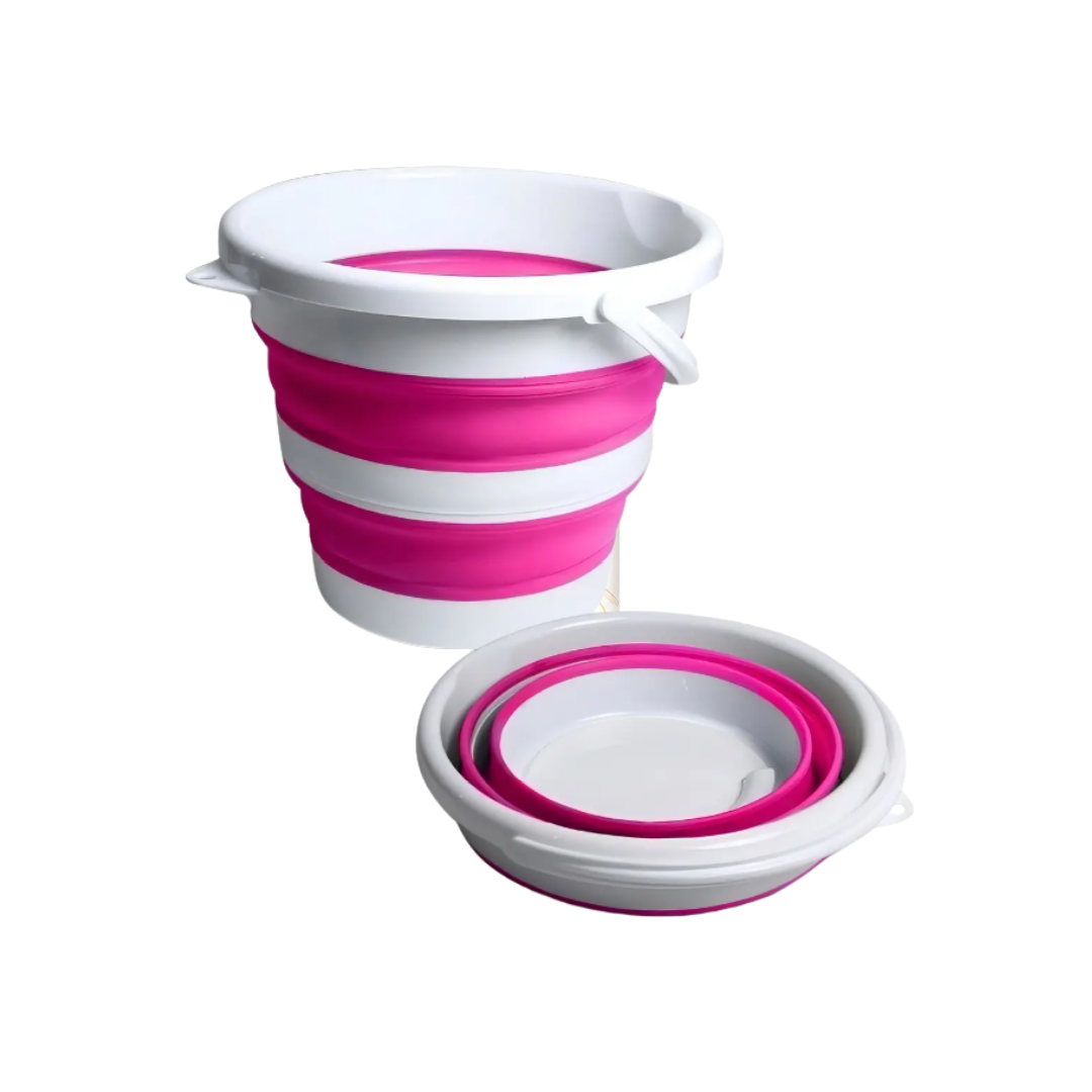 Balde Retratil 12l. Branco C/ Rosa - Nobre